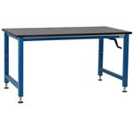 BenchPro ManualHydraulic Lift Workbench, 1" Phenolic Top, 1,000 lb Cap., Blue